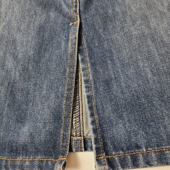 Abercrombie & Fitch Women's Denim 90s Preppy Button Fly Skirt Back Slit Y2K 8 - Picture 8 of 12